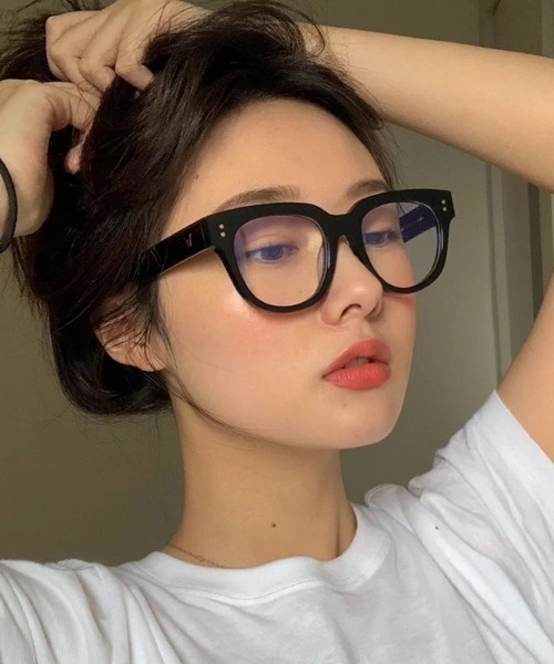 MANGROVE(マングローブ)の「フルリムウェリントンメガネ(メガネ・レディース・ブラック/クリア・FREE)」の1枚目の写真