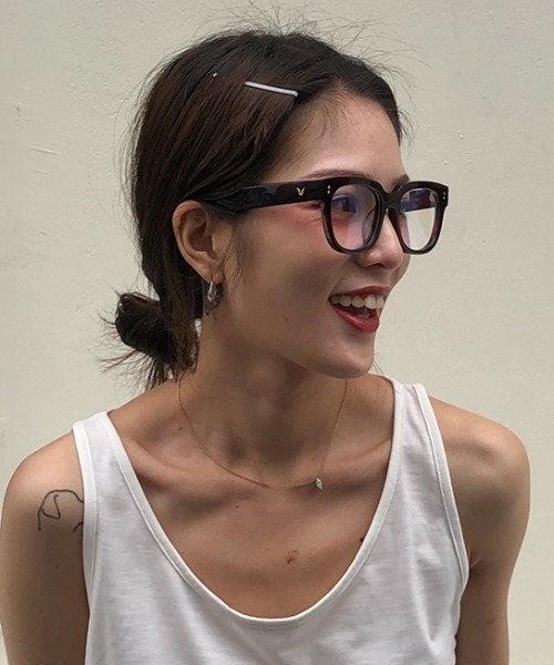 MANGROVE(マングローブ)の「フルリムウェリントンメガネ(メガネ・レディース・ブラック/クリア・FREE)」の10枚目の写真