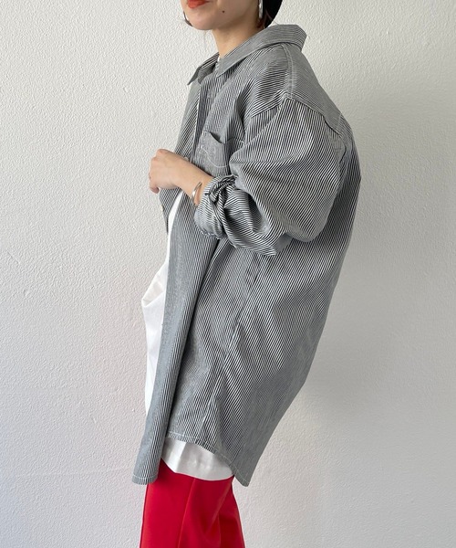 natto（ナット）の「【ユニセックスアイテム】drop shoulder shirt / ドロップショルダーシャツ（シャツ/ブラウス・メンズ・ホワイト/ストライプ・FREE）」の15枚目の写真