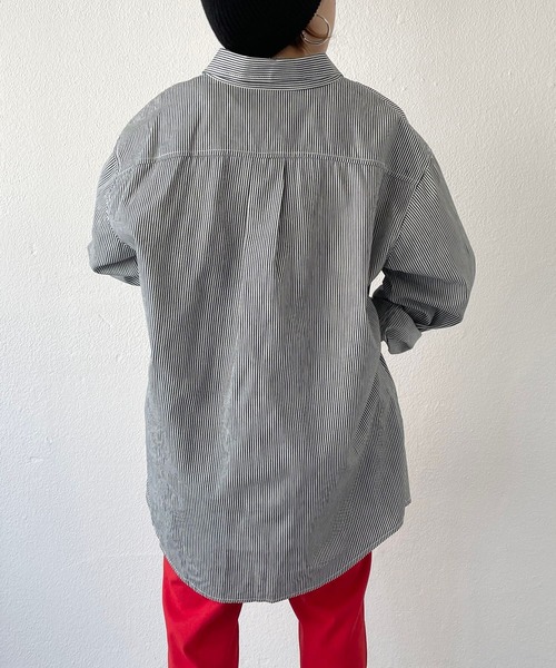 natto（ナット）の「【ユニセックスアイテム】drop shoulder shirt / ドロップショルダーシャツ（シャツ/ブラウス・メンズ・ホワイト/ストライプ・FREE）」の19枚目の写真