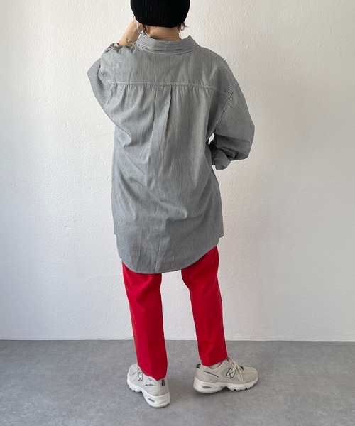 natto（ナット）の「【ユニセックスアイテム】drop shoulder shirt / ドロップショルダーシャツ（シャツ/ブラウス・メンズ・ホワイト/ストライプ・FREE）」の20枚目の写真