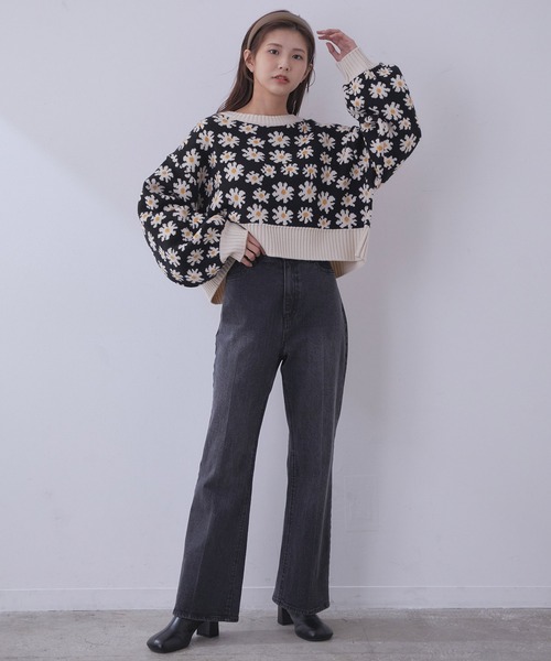 vis-`a-vis（ビサビ）の「【WEB限定】フラワージャガードニットプルオーバー（ニット/セーター・レディース・ターコイズブルー/ラベンダー/ブラック・FREE）」の20枚目の写真