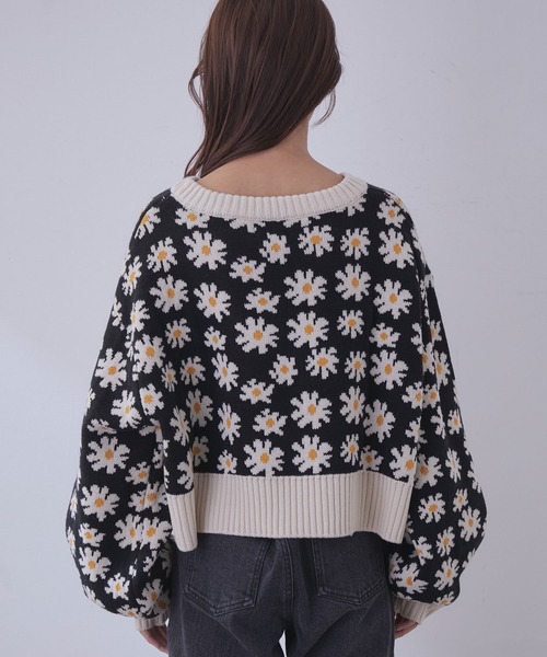 vis-`a-vis（ビサビ）の「【WEB限定】フラワージャガードニットプルオーバー（ニット/セーター・レディース・ターコイズブルー/ラベンダー/ブラック・FREE）」の15枚目の写真