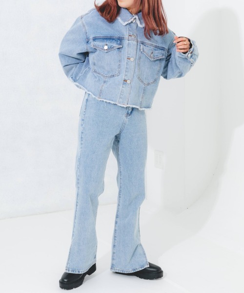 nemne store(ネンネストア)の「スリット入りフレアデニムパンツ(デニムパンツ・レディース・ライトブルー/ブラック/ブルー・SMALL/MEDIUM/LARGE)」の21枚目の写真