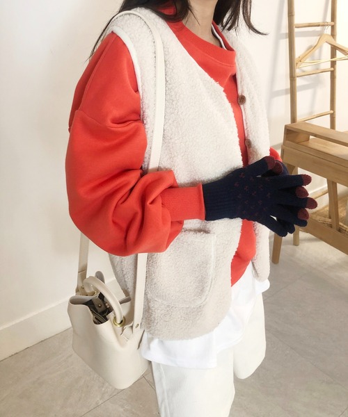 me+em select（ミームセレクト）の「ニットグローブ（手袋・レディース・ブラック/ネイビー/グレー・FREE）」の3枚目の写真