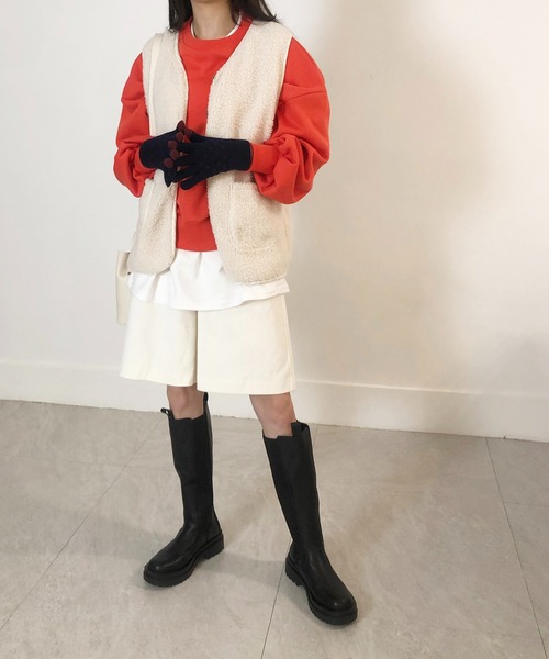 me+em select（ミームセレクト）の「ニットグローブ（手袋・レディース・ブラック/ネイビー/グレー・FREE）」の11枚目の写真