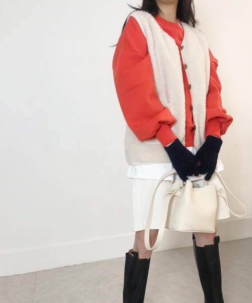 me+em select（ミームセレクト）の「ニットグローブ（手袋・レディース・ブラック/ネイビー/グレー・FREE）」の5枚目の写真