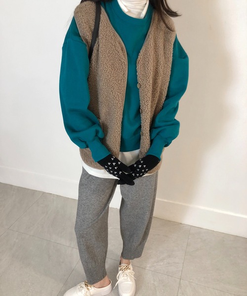 me+em select（ミームセレクト）の「ニットグローブ（手袋・レディース・ブラック/ネイビー/グレー・FREE）」の15枚目の写真