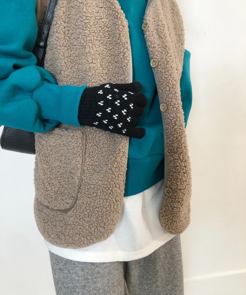 me+em select（ミームセレクト）の「ニットグローブ（手袋・レディース・ブラック/ネイビー/グレー・FREE）」の12枚目の写真