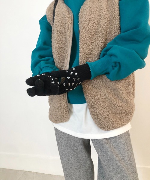 me+em select（ミームセレクト）の「ニットグローブ（手袋・レディース・ブラック/ネイビー/グレー・FREE）」の9枚目の写真