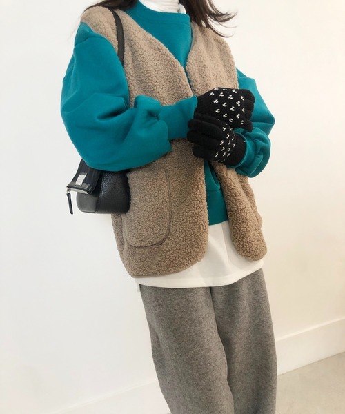 me+em select（ミームセレクト）の「ニットグローブ（手袋・レディース・ブラック/ネイビー/グレー・FREE）」の6枚目の写真