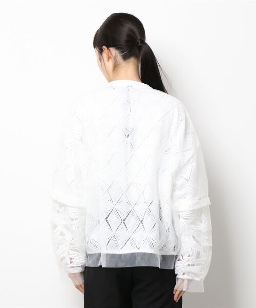 AULA AILA(アウラアイラ)の「レースコンビネーションブルゾン(LACE COMBINATION BLOUSON)(ブルゾン・レディース・ブラック/グレー/オフホワイト・M)」の6枚目の写真