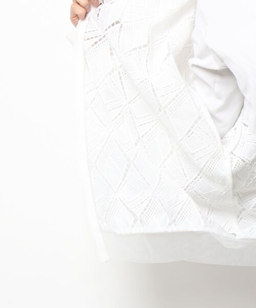 AULA AILA(アウラアイラ)の「レースコンビネーションブルゾン(LACE COMBINATION BLOUSON)(ブルゾン・レディース・ブラック/グレー/オフホワイト・M)」の5枚目の写真