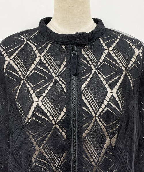 AULA AILA(アウラアイラ)の「レースコンビネーションブルゾン(LACE COMBINATION BLOUSON)(ブルゾン・レディース・ブラック/グレー/オフホワイト・M)」の12枚目の写真
