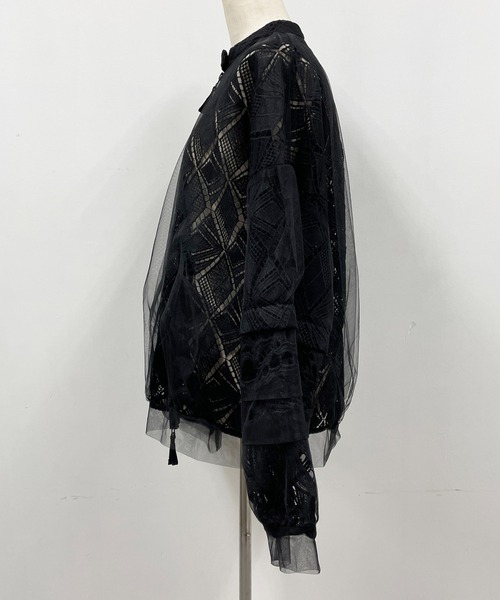 AULA AILA(アウラアイラ)の「レースコンビネーションブルゾン(LACE COMBINATION BLOUSON)(ブルゾン・レディース・ブラック/グレー/オフホワイト・M)」の10枚目の写真