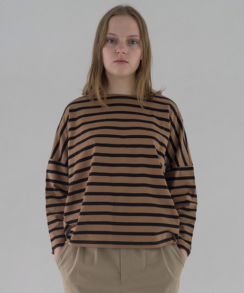 ZUCCa（ズッカ）の「バスクコットン/長袖Ｔシャツ（Tシャツ/カットソー・レディース・ネイビー/その他8/ホワイト/グリーン/その他5・M size）」の5枚目の写真