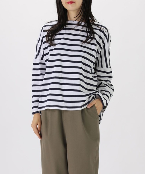 ZUCCa（ズッカ）の「バスクコットン/長袖Ｔシャツ（Tシャツ/カットソー・レディース・ネイビー/その他8/ホワイト/グリーン/その他5・M size）」の15枚目の写真