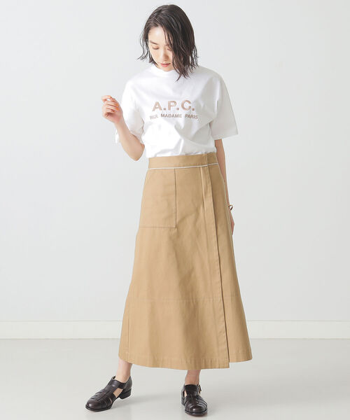 BEAMS LIGHTS(ビームスライツ)の「BEAMS LIGHTS / チノ ミドル スカート(スカート・レディース・ブラック/ベージュ・38/36)」の10枚目の写真