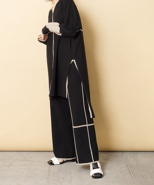 OSMOSIS（オズモーシス）の「ラインニットプルオーバー（ニット/セーター・レディース・ブラック/ベージュ/ライトグリーン・ONE SIZE）」の14枚目の写真