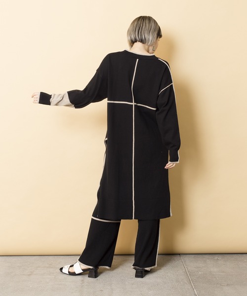 OSMOSIS（オズモーシス）の「ラインニットプルオーバー（ニット/セーター・レディース・ブラック/ベージュ/ライトグリーン・ONE SIZE）」の16枚目の写真