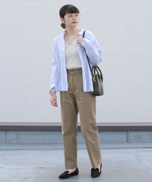 GYMPHLEX(ジムフレックス)の「GYMPHLEX/ジムフレックス バンドカラーショートシャツ BAND COLLAR SHIRT #GY-B0005 MUL(シャツ/ブラウス・レディース・グレー/サックスブルー/ピンク・14)」の19枚目の写真