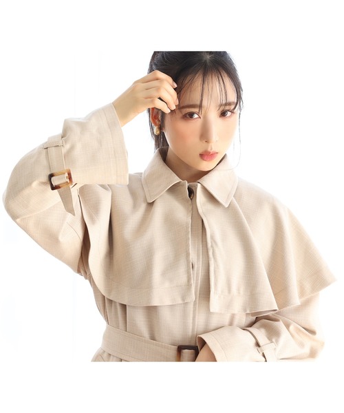 セール】2WAYケープ付きステンカラートレンチコート（トレンチコート