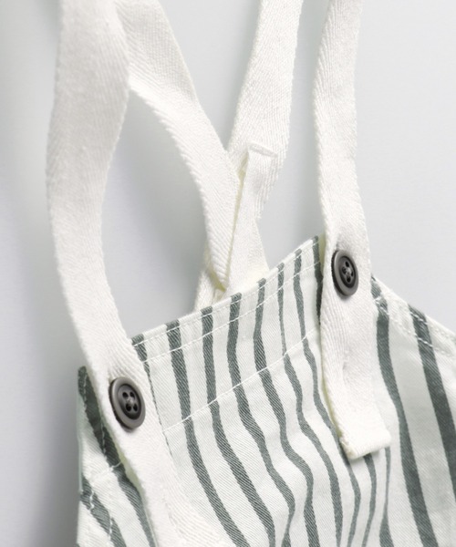 BRANSHES（ブランシェス）の「ハーフ丈サロペット（その他ベビーウェア・キッズ・オフホワイト/ブルー・80ｃｍ/70cm）」の4枚目の写真