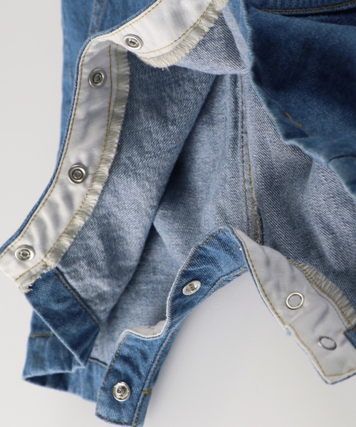 BRANSHES（ブランシェス）の「ハーフ丈サロペット（その他ベビーウェア・キッズ・オフホワイト/ブルー・80ｃｍ/70cm）」の11枚目の写真