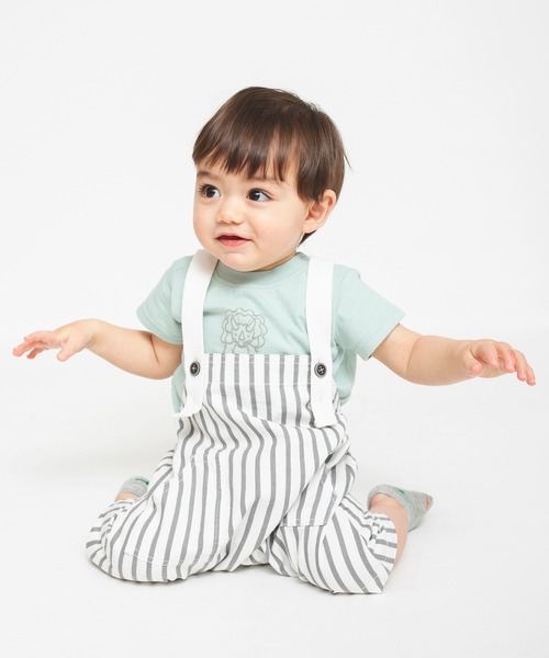 BRANSHES（ブランシェス）の「ハーフ丈サロペット（その他ベビーウェア・キッズ・オフホワイト/ブルー・80ｃｍ/70cm）」の9枚目の写真