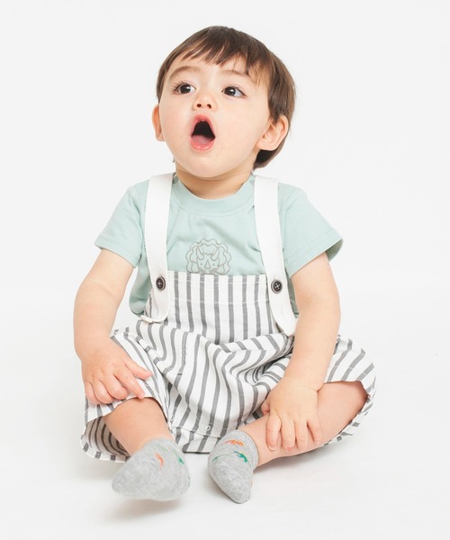 BRANSHES（ブランシェス）の「ハーフ丈サロペット（その他ベビーウェア・キッズ・オフホワイト/ブルー・80ｃｍ/70cm）」の6枚目の写真