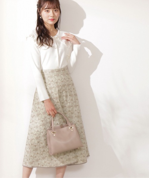 PROPORTION BODY DRESSING(プロポーションボディドレッシング)の「エンブロイダリーフラワースカート / 1212120309(スカート・レディース・オフホワイト/ライトグリーン/ブルー・MEDIUM/X-SMALL/SMALL)」の1枚目の写真