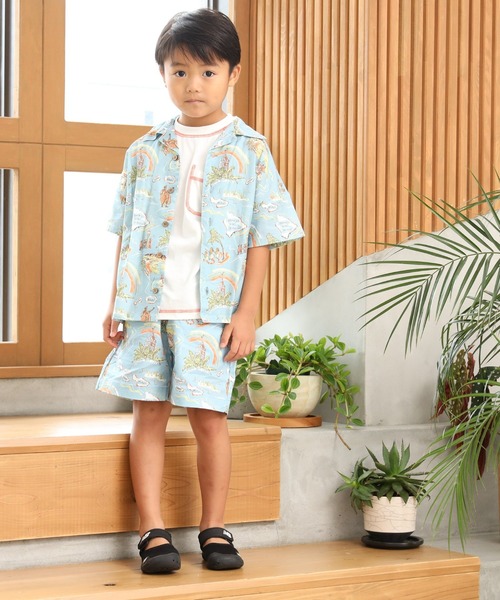 MAKE YOUR DAY（メイクユアデイ）の「アロハ柄半袖シャツ■80～140cm（シャツ/ブラウス・キッズ・サックスブルー/ベージュ/オフホワイト・120/110/130/100/90/140/80）」の12枚目の写真