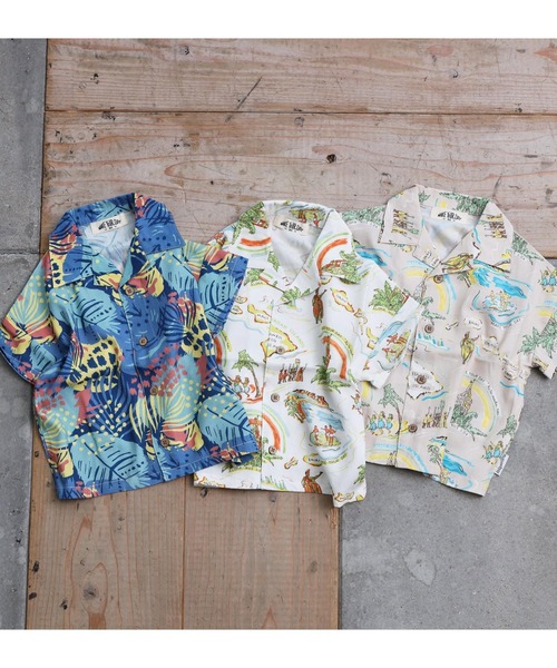 MAKE YOUR DAY（メイクユアデイ）の「アロハ柄半袖シャツ■80～140cm（シャツ/ブラウス・キッズ・サックスブルー/ベージュ/オフホワイト・120/110/130/100/90/140/80）」の15枚目の写真