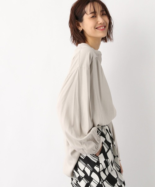 肌質 セール】サラサラリラックスブラウス長袖/255780（シャツ/ブラウス