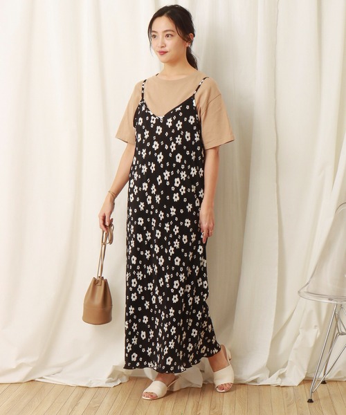 libelle more（リベル モア）の「スムース花プリントクリスタルプリーツジャンスカ（ジャンパースカート・レディース・グリーン/オフホワイト/ブラック・M/L）」の20枚目の写真