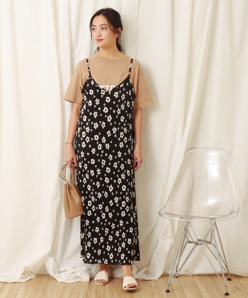 libelle more（リベル モア）の「スムース花プリントクリスタルプリーツジャンスカ（ジャンパースカート・レディース・グリーン/オフホワイト/ブラック・M/L）」の21枚目の写真