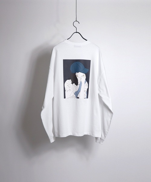 ILL'S（イルズ）の「ILL'S / イルズ CAP GIRL ビッグシルエットプリントロンT（Tシャツ/カットソー・メンズ・ホワイト/ブラック/ブルー・M/L）」の6枚目の写真