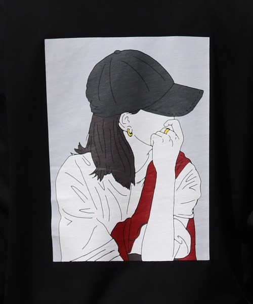ILL'S（イルズ）の「ILL'S / イルズ CAP GIRL ビッグシルエットプリントロンT（Tシャツ/カットソー・メンズ・ホワイト/ブラック/ブルー・M/L）」の21枚目の写真