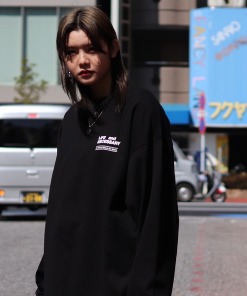 ILL'S（イルズ）の「ILL'S / イルズ CAP GIRL ビッグシルエットプリントロンT（Tシャツ/カットソー・メンズ・ホワイト/ブラック/ブルー・M/L）」の19枚目の写真