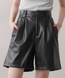 SPINNS | フェイクレザータックハーフパンツ(その他パンツ)