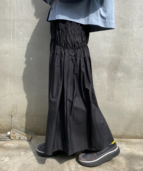 CIAOPANIC（チャオパニック）の「シャーリングスカート（スカート・レディース・ブラック/カーキ/アイボリー・FREE）」の16枚目の写真
