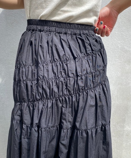 CIAOPANIC（チャオパニック）の「シャーリングスカート（スカート・レディース・ブラック/カーキ/アイボリー・FREE）」の20枚目の写真