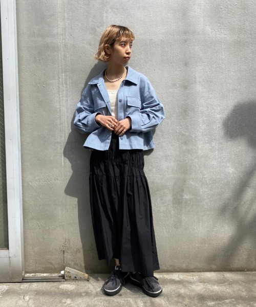 CIAOPANIC（チャオパニック）の「シャーリングスカート（スカート・レディース・ブラック/カーキ/アイボリー・FREE）」の21枚目の写真