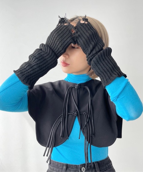 SANSeLF（サンセルフ）の「ダメージアームカバー【SANSeLF】sana22a002（アームカバー・レディース・ブラック/ホワイト・FREE）」の18枚目の写真