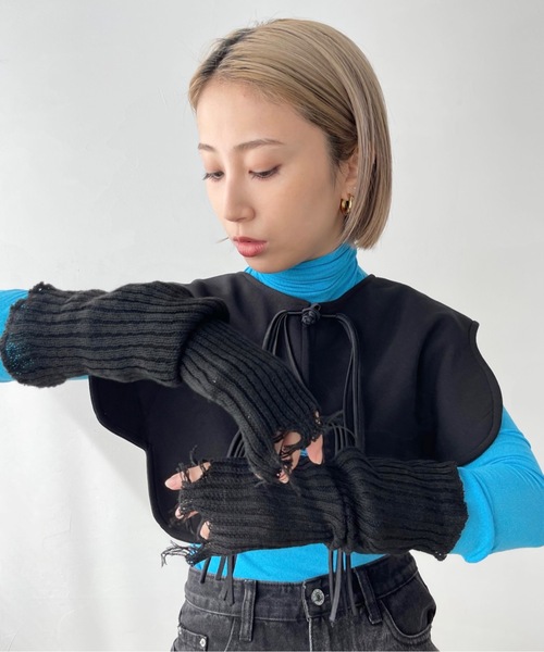 SANSeLF（サンセルフ）の「ダメージアームカバー【SANSeLF】sana22a002（アームカバー・レディース・ブラック/ホワイト・FREE）」の20枚目の写真