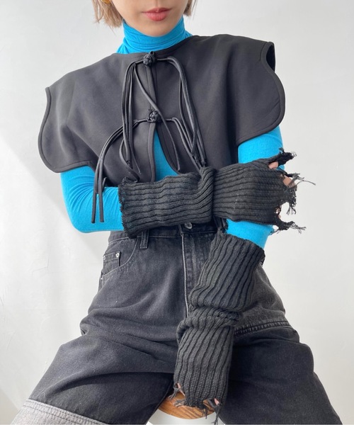 SANSeLF（サンセルフ）の「ダメージアームカバー【SANSeLF】sana22a002（アームカバー・レディース・ブラック/ホワイト・FREE）」の21枚目の写真