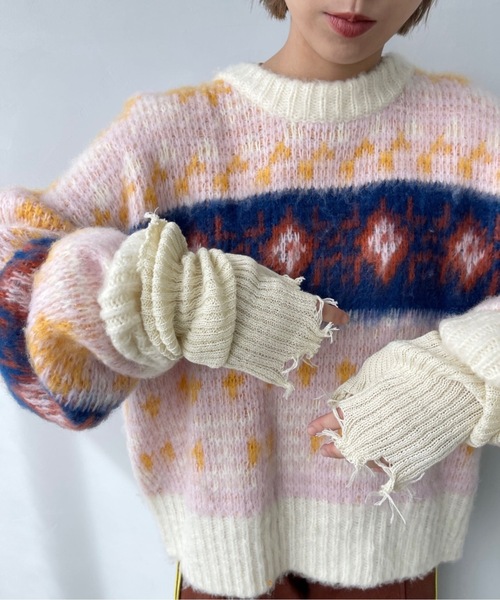 SANSeLF（サンセルフ）の「ダメージアームカバー【SANSeLF】sana22a002（アームカバー・レディース・ブラック/ホワイト・FREE）」の12枚目の写真