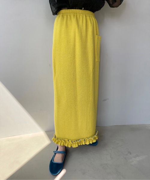 SANSeLF(サンセルフ)の「【SANSeLF】ruffled hem skirt sanw22s047(スカート・レディース・イエロー・FREE)」の7枚目の写真