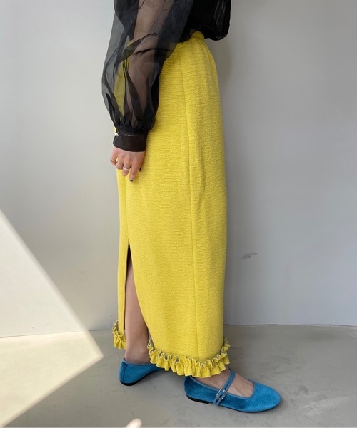 SANSeLF(サンセルフ)の「【SANSeLF】ruffled hem skirt sanw22s047(スカート・レディース・イエロー・FREE)」の8枚目の写真
