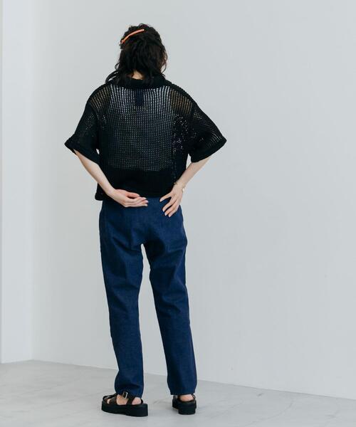 CITEN（シテン）の「＜CITEN（シテン）＞ポロエリメッシュルーズニット（ニット/セーター・レディース・ブラック/ナチュラル/ケリー・FREE）」の21枚目の写真